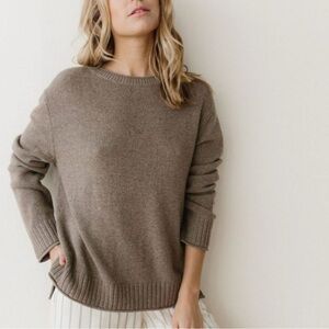 Jenni Kayne Everyday Sweater in Taupe XS Wool Cashmere VGUC